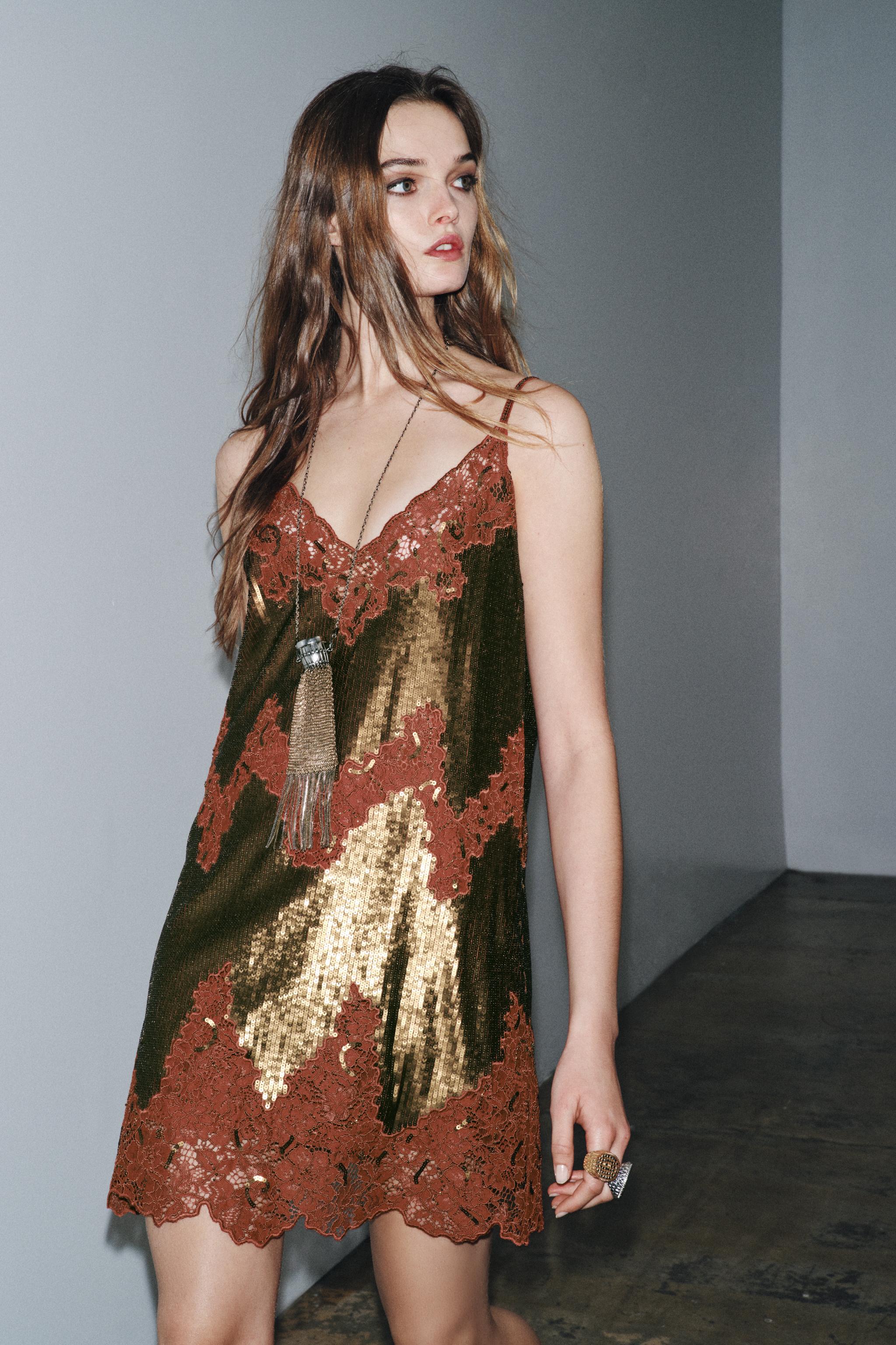 ROBE EN DENTELLE ET PAILLETTES ZW COLLECTION LIMITED EDITION